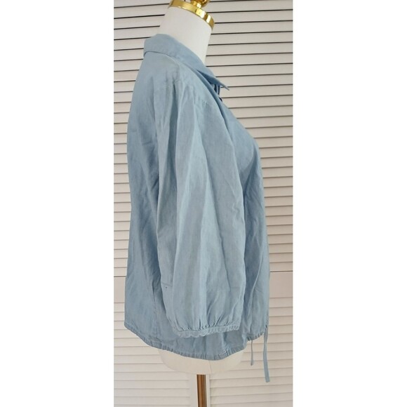 Classic Blues by Wrangler 100% Cotton Top Women's Large Blue Denim Zip Up - Picture 3 of 14